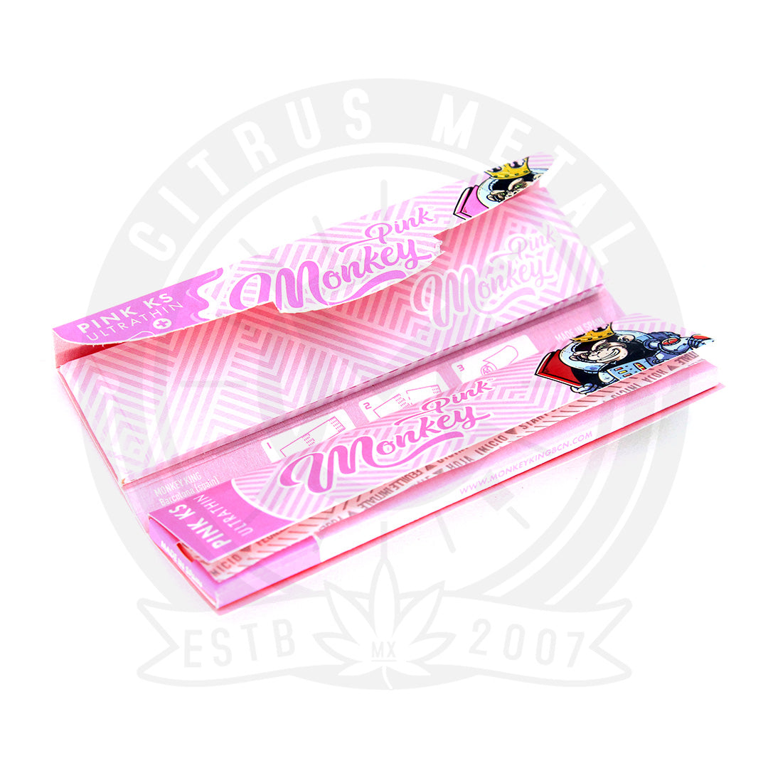 Papel Monkey King Smell Pink Medida King Size con Filtros