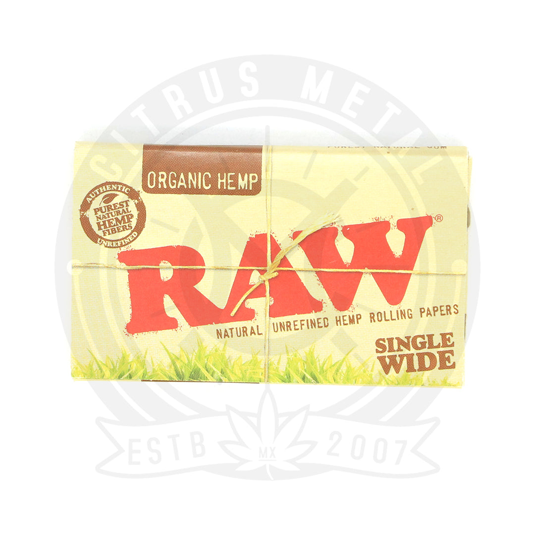 Papel Raw Organic Hemp Medida Single Wide